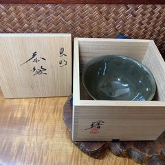 【茶道具】配送可能　虫明焼 曙窯 造 虫明茶碗 共箱 良品 抹茶...