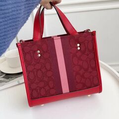 縦版 レッド ワインレッド dempsey トートバッグ field tote 22 ショッピングバッグ 帆布 手提げメッセンジャーバッグの画像