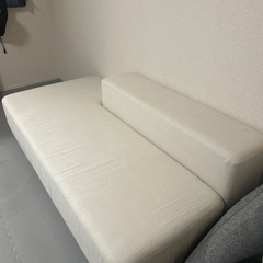 【美品】【廃盤ソファ】無印良品ホワイトファブリック 2人掛けソファの画像