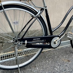 【お譲り先決定】27インチ変速なしオートLEDライトブラックの自転車の画像