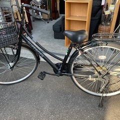 (DD) 通勤•通学に！ Takeda SUPEAGER シティサイクル 自転車 27インチ 変速6speed LEDオートライト付 ブラック系 BAAマーク 中古品 ③の画像