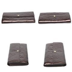 ルイヴィトン M93524 長財布 アマラント  LOUIS VUITTON ポルトフォイユサラ ヴェルニの画像