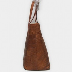 クロコダイル LB-7001 ショルダーバッグ コニャック　COGNAM  CROCODILE パッチワーク 天ファスナーの画像