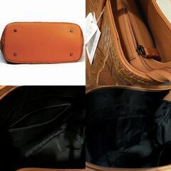 クロコダイル LB-7001 ショルダーバッグ コニャック　COGNAM  CROCODILE パッチワーク 天ファスナーの画像