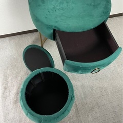 収納付きドレッサー ミラー＆スツール付き おしゃれ家具の画像
