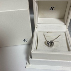 4℃ シルバー　ピンクゴールドコーティングネックレス　ジルコニアの画像
