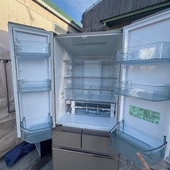 【日立　HITACHI】6ドア 冷蔵庫　520L　クリスタルシャンパン　【動作確認済み‼️】 の画像