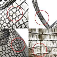 クロコダイル YB-2101 ハンドバッグ シルバー  CROCODILE  ヘンローンの画像