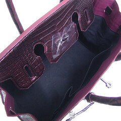 YB-2101 ハンドバッグ ワインレッド   30ｃｍ クロコダイルの画像