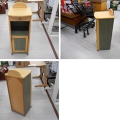 電話台 木製 収納家具  幅33x奥行30x高さ86.5cm 引き出し付き FAX台 苫小牧西店の画像