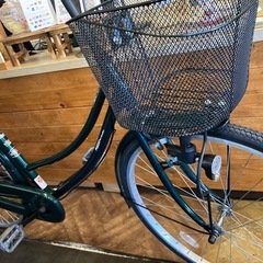 【前輪タイヤ・ダイナモライト新品！】シングルギア　26インチ自転車　モスグリーンの画像