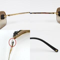 シャネル  サングラス ゴールド ブラウン  CHANEL ケース付き CCマーク サングラスの画像