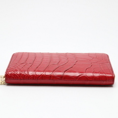 クロコダイル 20169 長財布 レッド  CROCODILE 外ポケット付 クロコダイルの画像