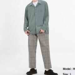 GU シェフパンツ グレーチェック メンズ Lサイズの画像