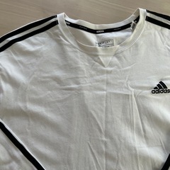 adidasメンズ白ロンT（XL）の画像