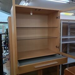 ★リユースのサカイつくば店★TK6398  扉付収納ラック ナチュラル H190×D40×W80.5 クリーニング済みTKKAGU の画像