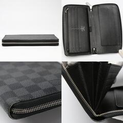 ルイヴィトン N63077 長財布 ブラック  LOUIS VUITTON ジッピーオーガナイザー ダミエ グラフィットの画像