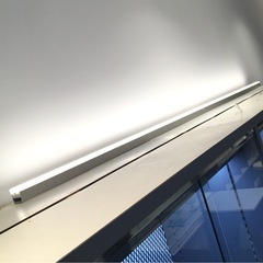 3連 ガラスショーケース ライト／収納スペース付き グレーの画像