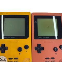 186000 ジャンク品 Nintendo 任天堂 ニンテンドウ GAME BOY Pocket ゲームボーイ ポケット MGB-001  イエロー　ピンク 2点まとめ売り [241202HM270185]の画像