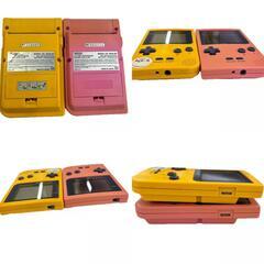 186000 ジャンク品 Nintendo 任天堂 ニンテンドウ GAME BOY Pocket ゲームボーイ ポケット MGB-001  イエロー　ピンク 2点まとめ売り [241202HM270185]の画像