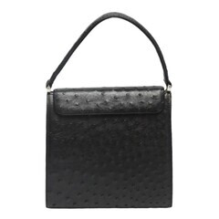 オーストリッチ ハンドバッグ ブラック ostrich JRA ワンハンドオープン