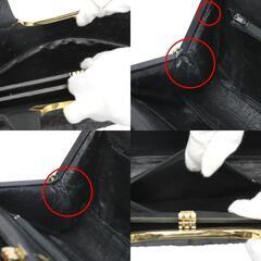 オーストリッチ  ハンドバッグ ブラック  ostrich ゴールド金具 オーストリッチの画像