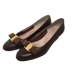 サルヴァトーレフェラガモ  パンプス ブラウン  Salvatore Ferragamo 5 1/2 23cm ローヒールの画像