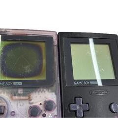186000 現状品 Nintendo 任天堂 ニンテンドウ GAME BOY Pocket ゲームボーイ ポケット MGB-001  クリアパープル　ブラック 2点まとめ売り [1000027782407]の画像