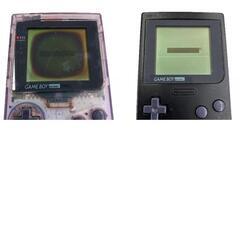 186000 現状品 Nintendo 任天堂 ニンテンドウ GAME BOY Pocket ゲームボーイ ポケット MGB-001  クリアパープル　ブラック 2点まとめ売り [1000027782407]の画像
