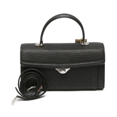 シャークスキン SY-40 ハンドバッグ ブラック  Shark Skin シルバー、ゴールド金具 リバーシブル シャークの画像