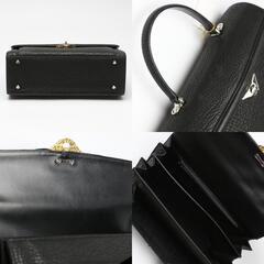 シャークスキン SY-40 ハンドバッグ ブラック  Shark Skin シルバー、ゴールド金具 リバーシブル シャークの画像