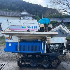 イセキ　ハーベスター　脱穀機 5馬力 結束機付き　ディーゼル　HM67 ケン太　脱穀　クローラー　稲刈 自走式　稲　麦　脱こく　コンバイン ハーベスタ 宮崎　動画ありの画像
