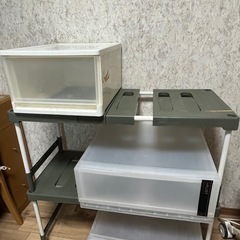 押入れ　クローゼット　収納ラック　収縮タイプ2セット
の画像