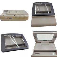 186000 ジャンク品 Nintendo 任天堂 ニンテンドウ GAMEBOY  初代ゲームボーイ　（ライトボーイ付き） DMG-01　VLB-01  グレー 2点まとめ売り [250610HM070014]の画像