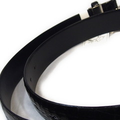ベルト black 黒   シャイニング クロコダイルの画像