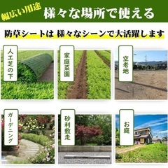 防草シート 1m×50m 除草シート 不織布（グリーン） 防草シート 10年耐久 高透水 高耐久 高密度 厚手 雑草防止シート 工事用 園芸用 人工芝下 固定ピン50本と黒丸50枚付きの画像