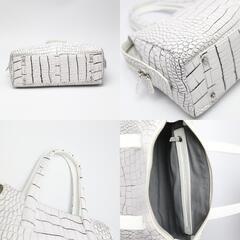 クロコダイル lb3208 ハンドバッグ ホワイト  CROCODILE  クロコダイルの画像