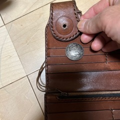 栃木レザー 長財布 バイカーズウォレット ライダースウォレット ヌメ革 レザーウォレット メンズ財布 サドルレザー 本革 革財布 さいふ ブラウンの画像