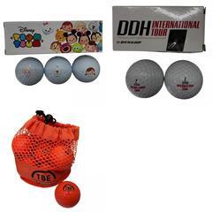 1186000  新品未使用 美品 フラットパターマット ゴルフボール 17球 オレンジ ホワイト ツムツム DUNLOP TBE まとめ売り セット [1000025357201]の画像