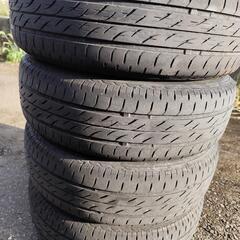 軽自動車に！ 13インチ 4本 スズキ 純正 鉄ホイール タイヤ付 鉄チン スチールホイール の画像