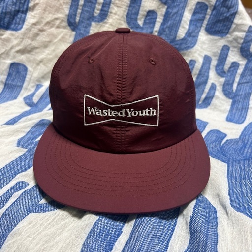 Wasted youth(ウェイステッドユース)ナイロンキャップ　ボルドー  