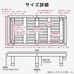 ローベッド　ベッドフレーム　セミダブル　ホワイト　の画像