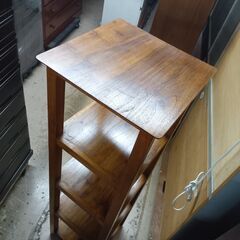 ギギliving チークスリムハイラック wat6278 無垢材 4段ラック シェルフ 飾り棚 北欧風 家具 大阪羽曳野市の画像