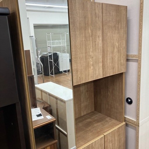 シューズボックス　ミラー付き