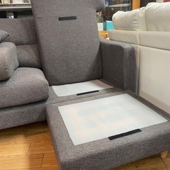 L字ソファー 三人がけ グレー 中古の画像