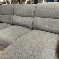 L字ソファー 三人がけ グレー 中古の画像