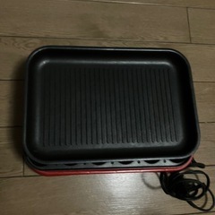 【0円】E.M.Pの可愛いホットプレート　プレート3種類　レッド　温度調整不可の画像