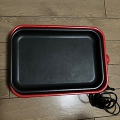【0円】E.M.Pの可愛いホットプレート　プレート3種類　レッド　温度調整不可の画像