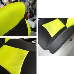 アイリス リクライニングハイバックメッシュチェア  無段階リクライニング グリーン×ブラック  西岡店の画像