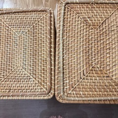 無印　ラタン　かご2個セット の画像